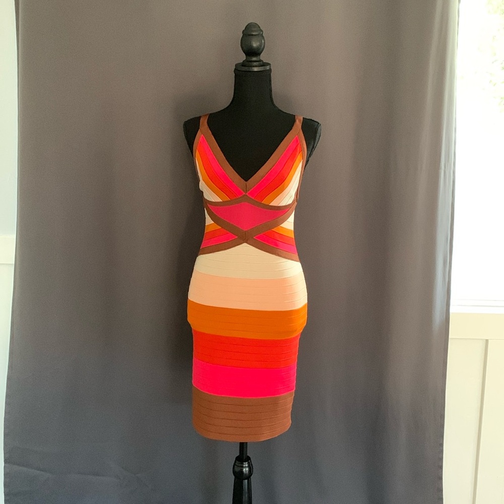 Missoni women’s dress, size 6, pink and brown sunset dress.